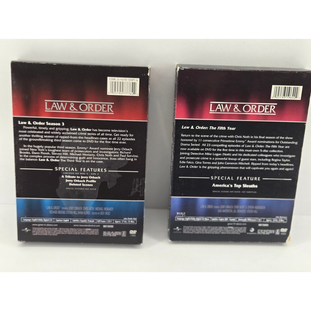 Law & Order DVD Bundle Set | Complete Third Year & Fifth Year | Lot - Picture 2 of 3